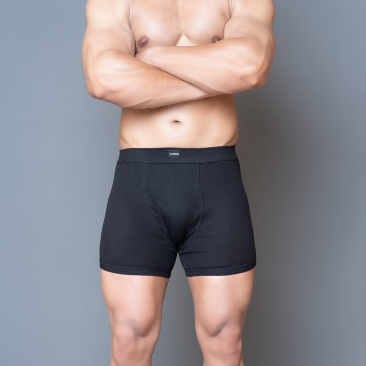 men's black boxers