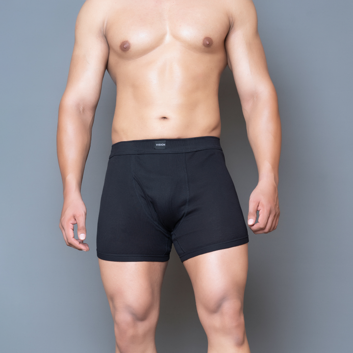 men's black boxers