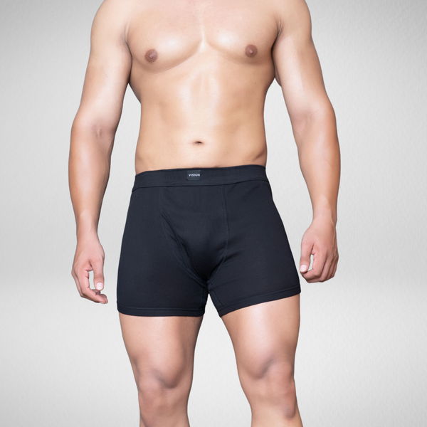 men's black boxers