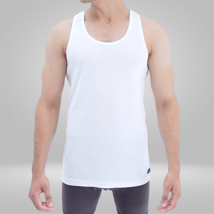 mens white vest