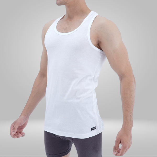 mens white vest